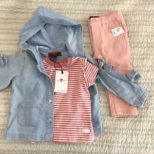 7 for all mankind 3 piece set 12month girls